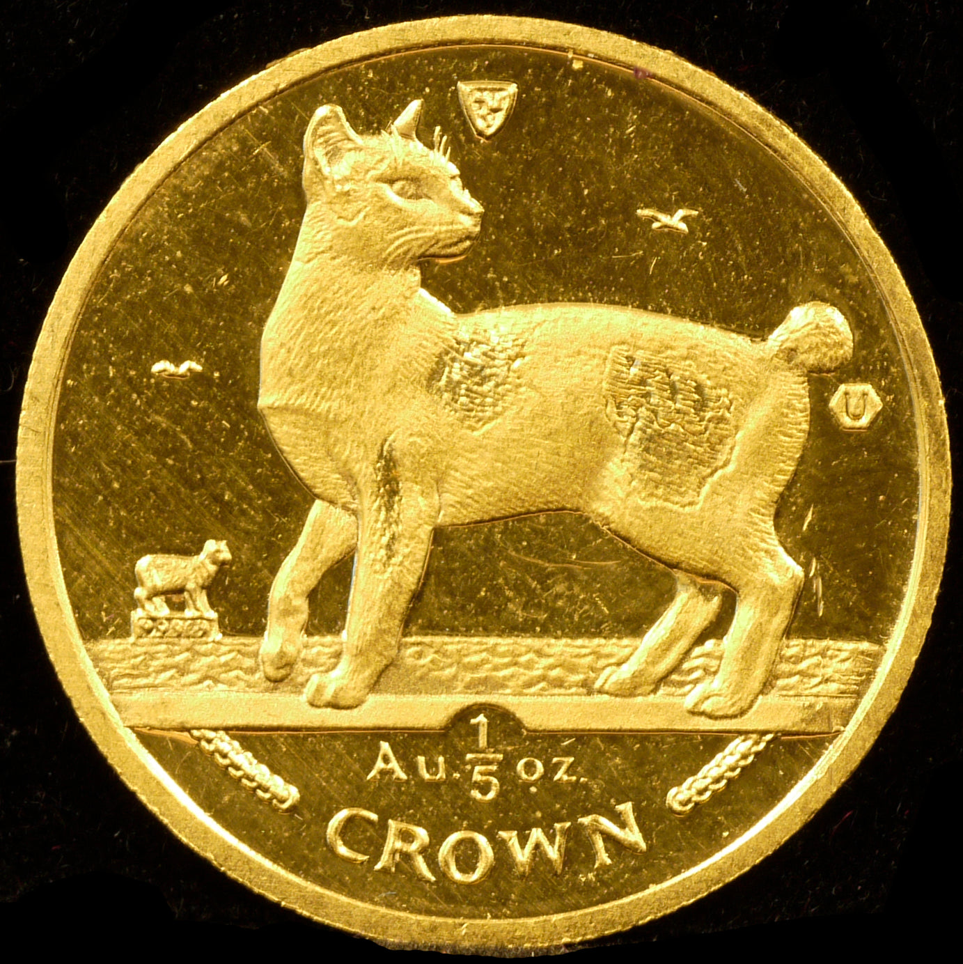 Mans Island 1/5 Crown Gold Coin 1994 Japanese Bobtail