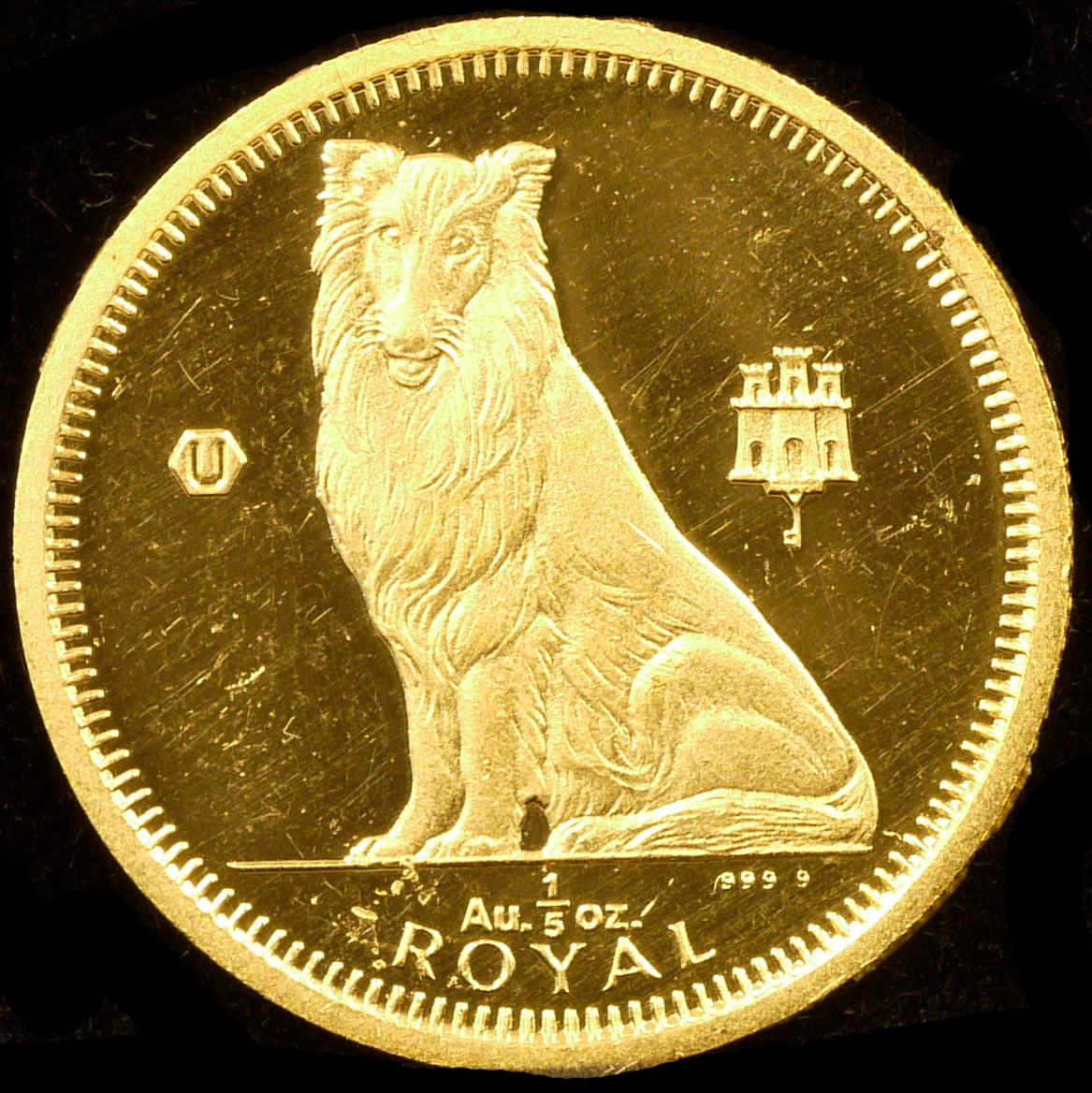 Gibraltar 1/5 Royal gold coin 1995 Collie