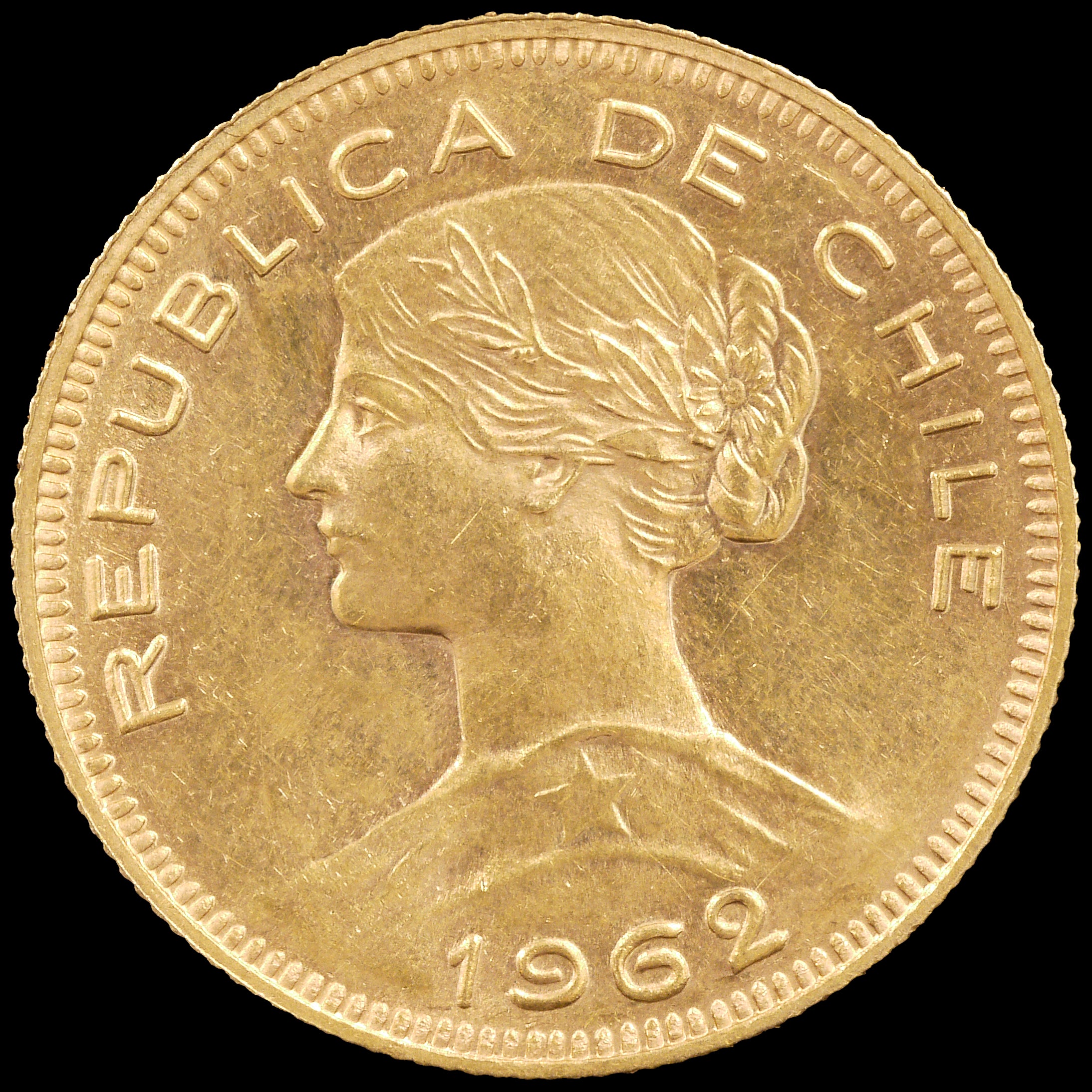 Chile 100 Pesos Gold Coins 1962 Chile's Otome