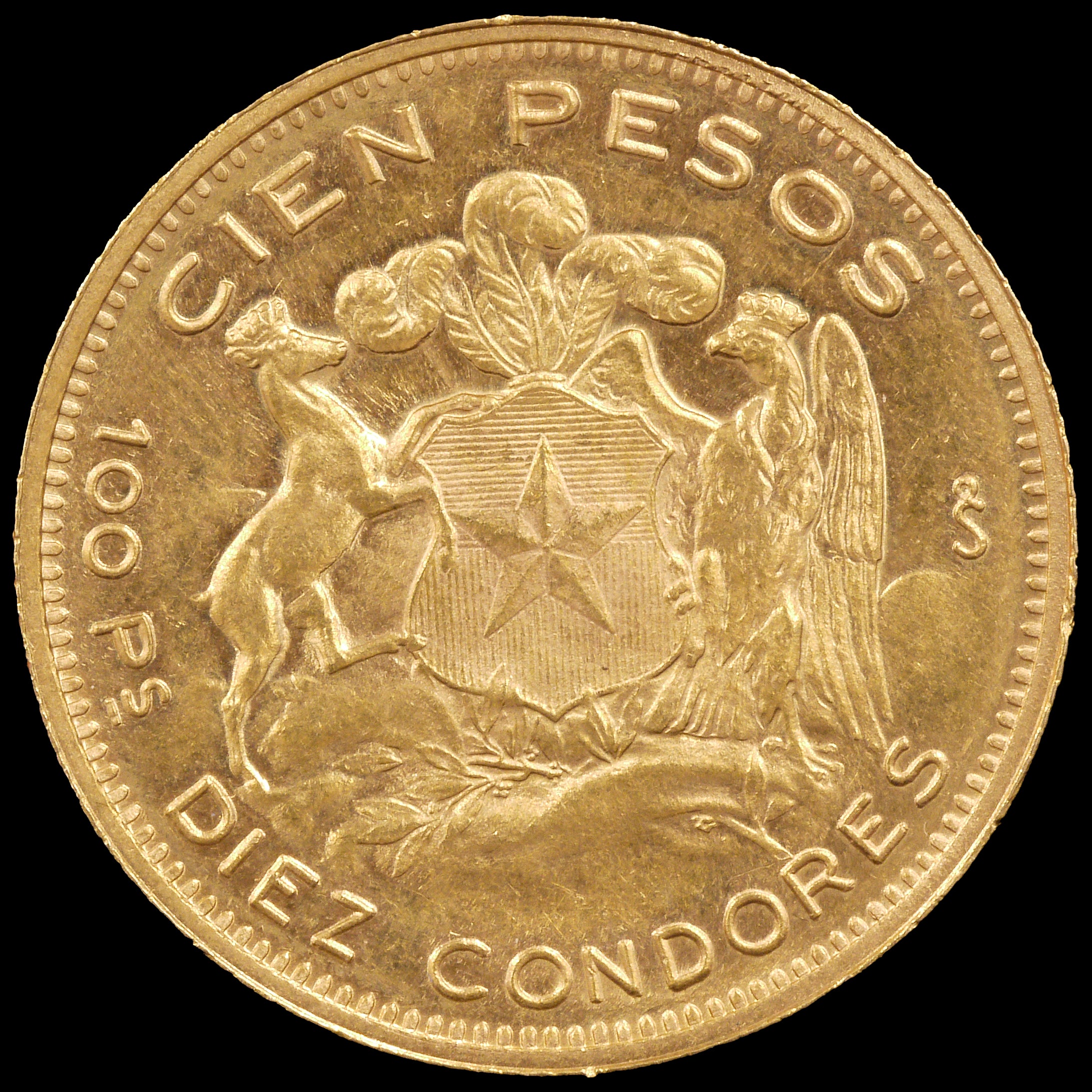 Chile 100 Pesos Gold Coins 1962 Chile's Otome