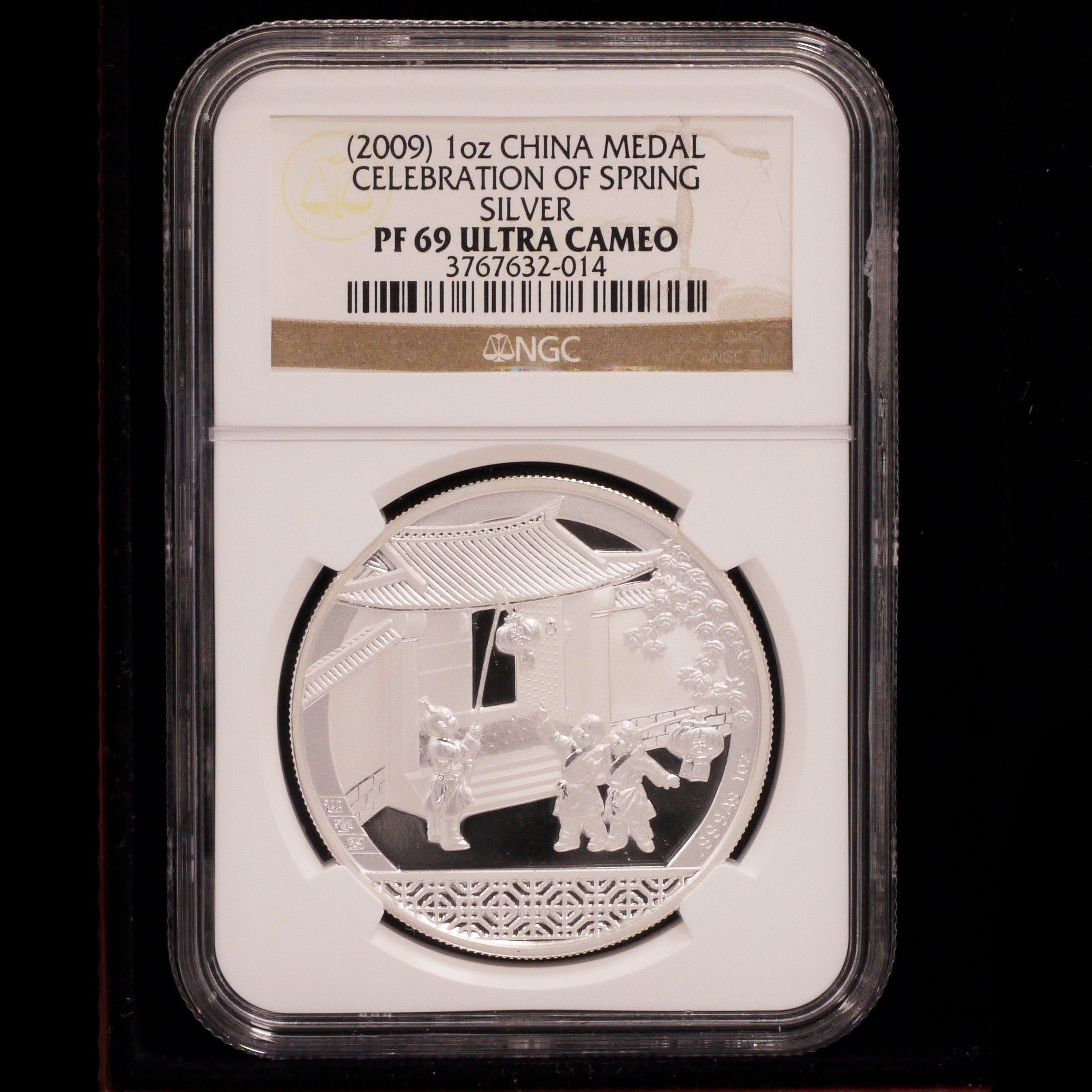 China 1oz Silver Coin 2009 Blessing NGC PF69 Ultra Cameo