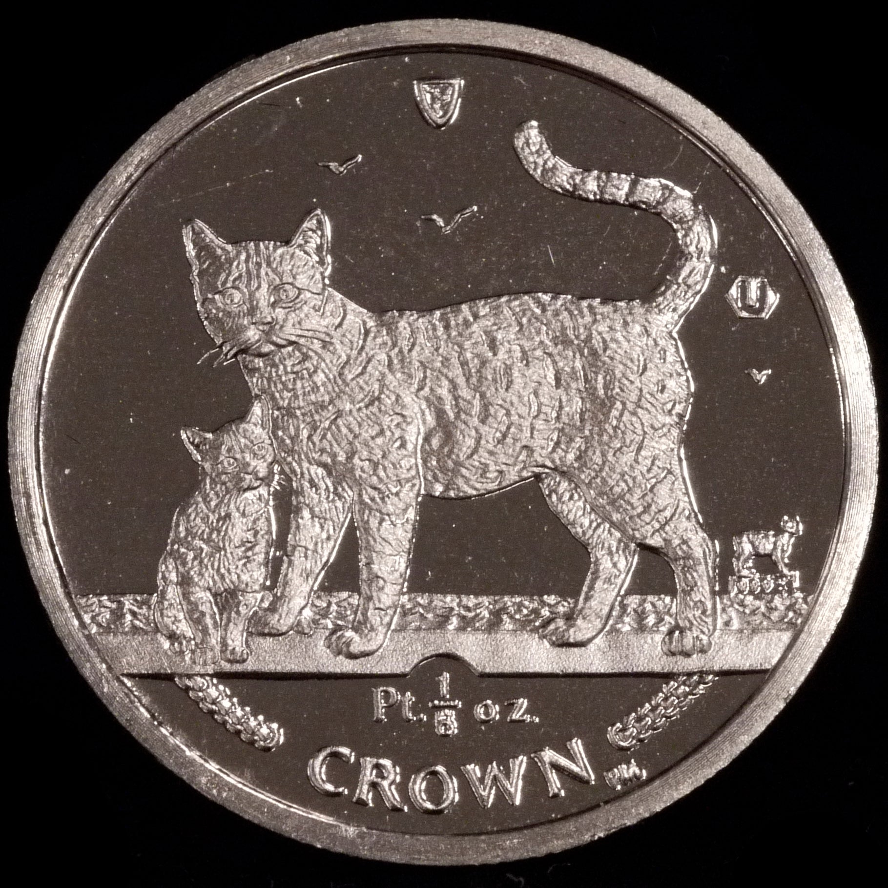 Mans Island 1/5 Crown Platinum Coal 2002 Bengal