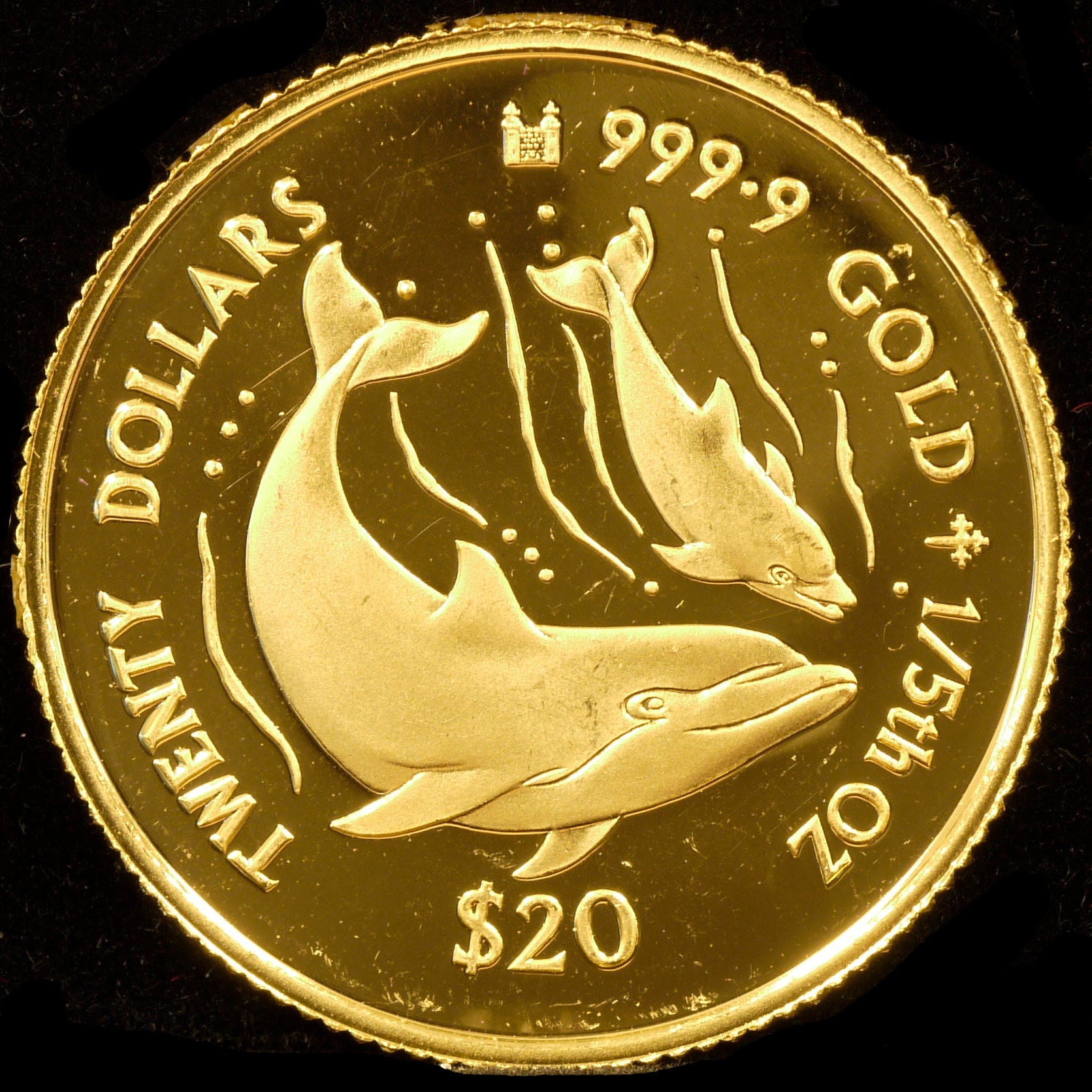 Cook Island 20 $ 20 Gold coins 1995 Dolphin