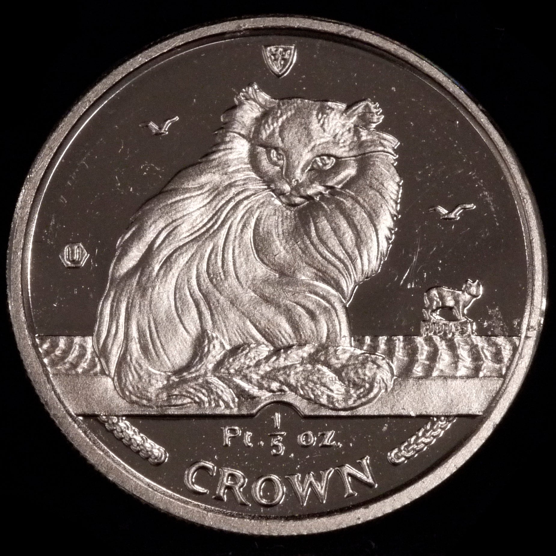 Man Island 1/5 Crown Platinum Currency 1995 Turkish