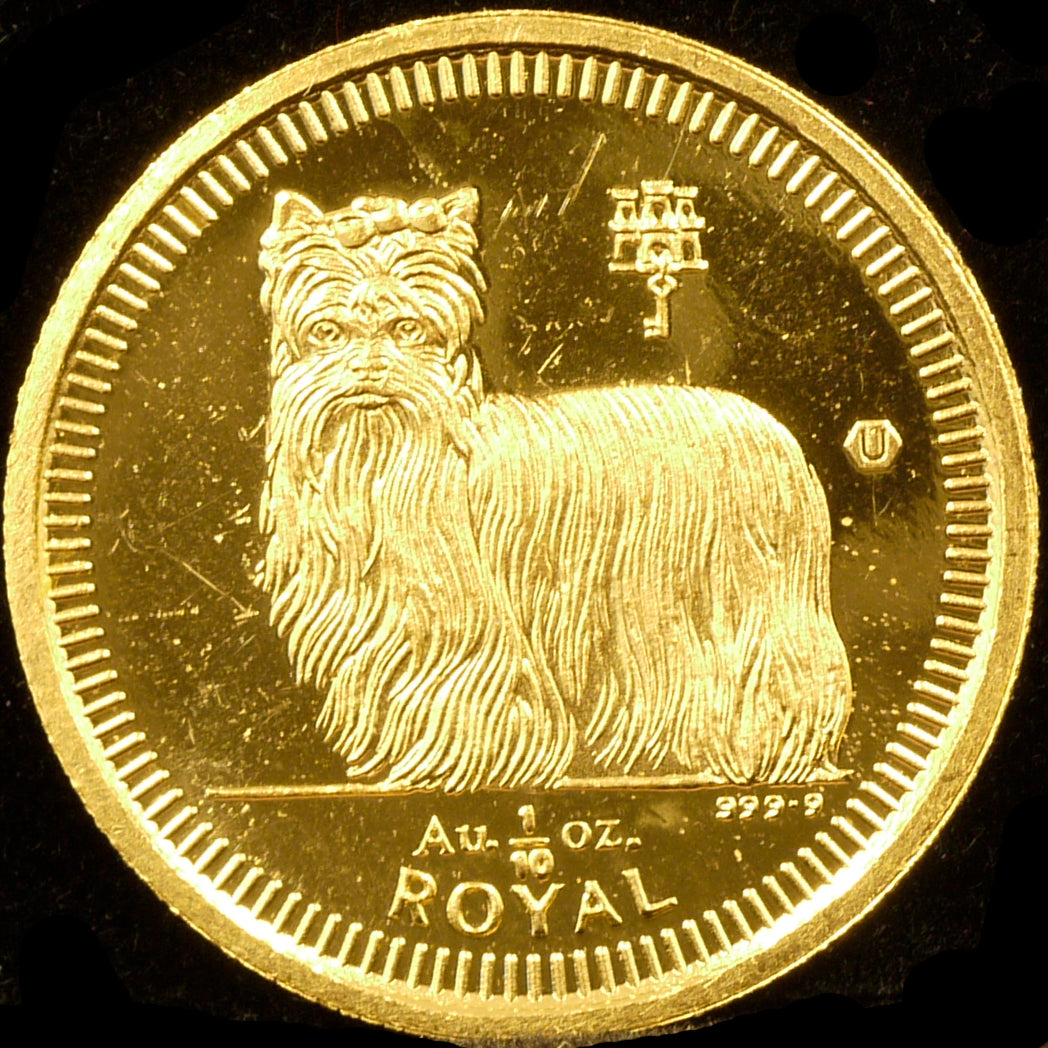 Gibraltar 1/10 Royal Gold Coin 1997 Yorkshire Terrier