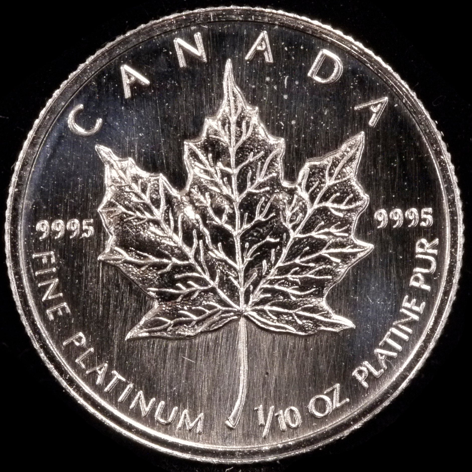 Canada 5 Dollar Platinum Currency 1988 Maple Leaf