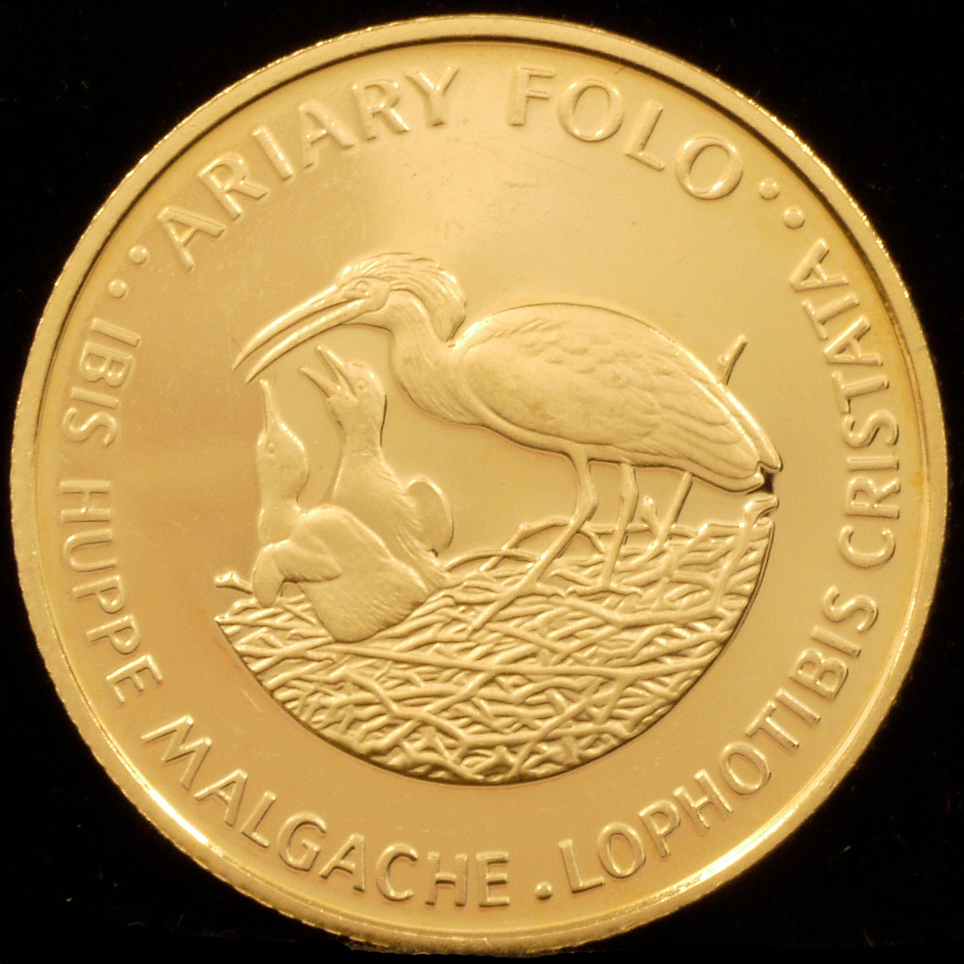 Madagascar 10 Ariani Gold Coin 1988 Toki's Parent and Child