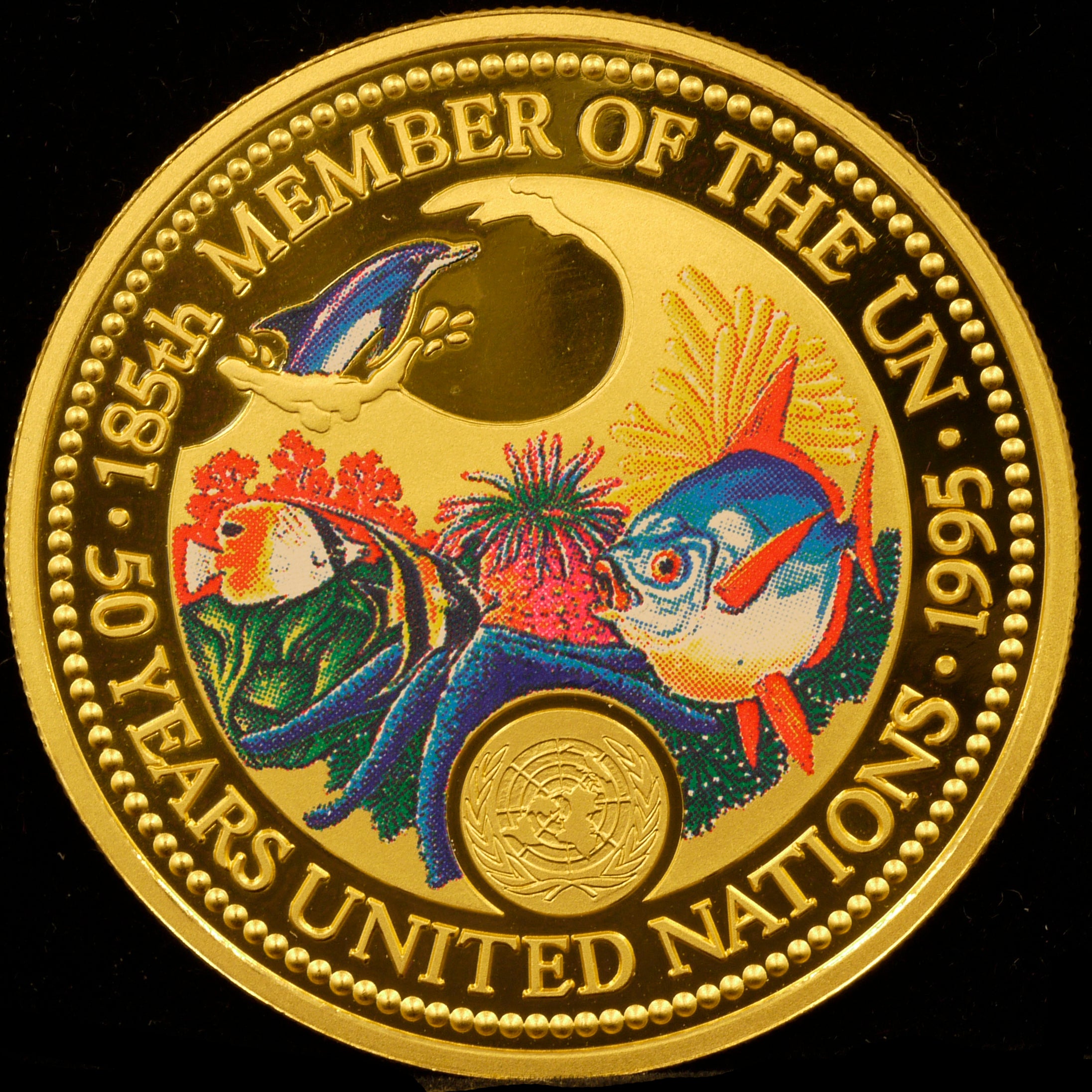 Palau 200 dollar gold coins 1995 Fish