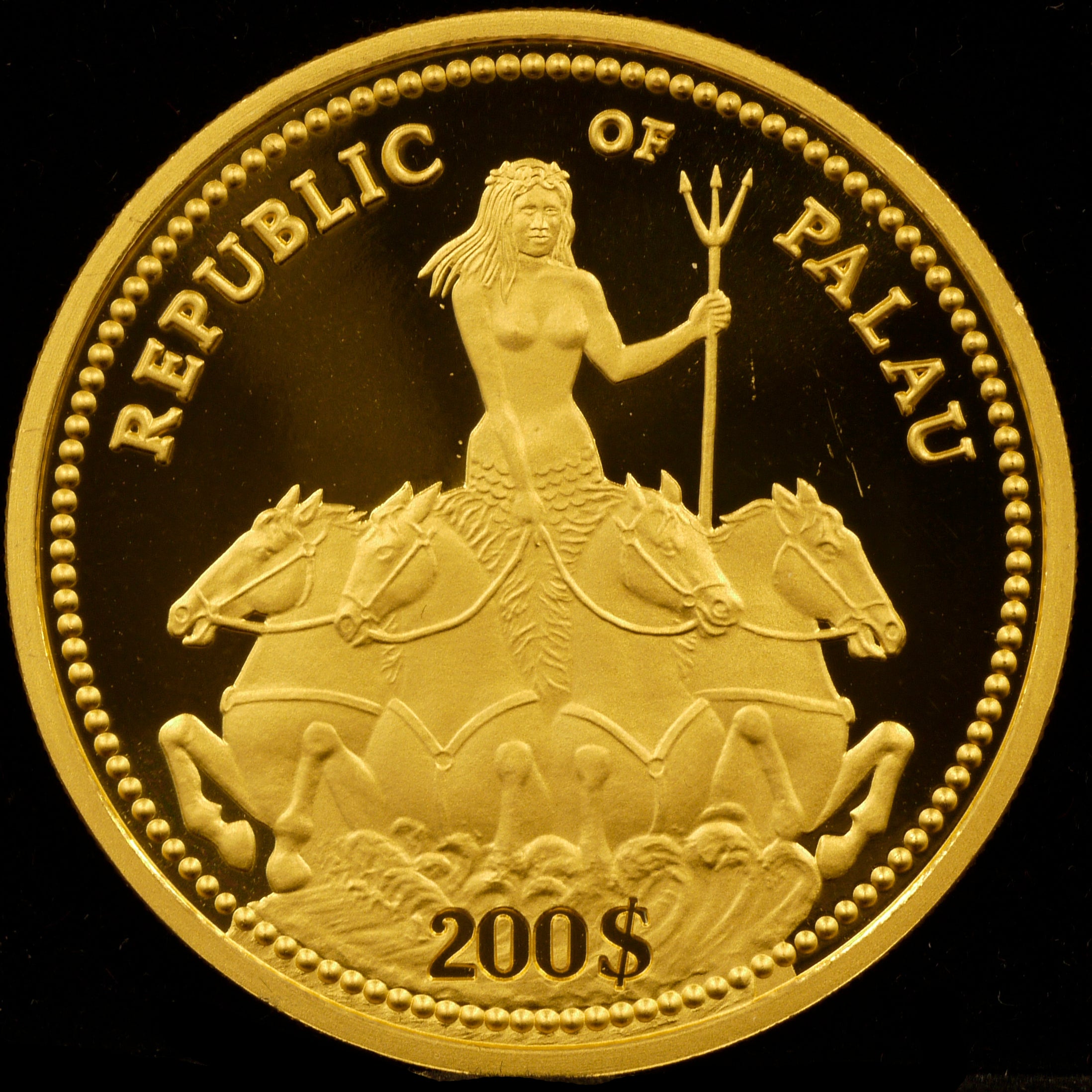 Palau 200 dollar gold coins 1995 Fish