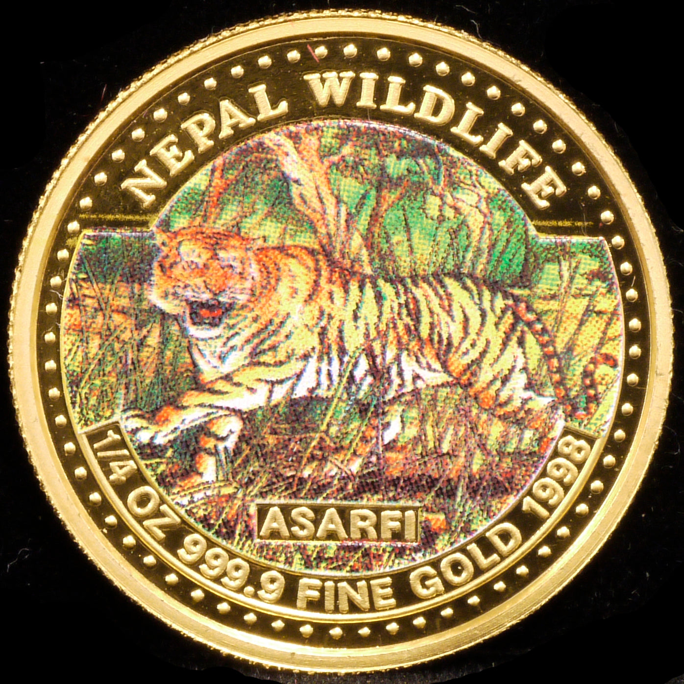 Nepali Asalphy Gold Coin 1998 Tiger