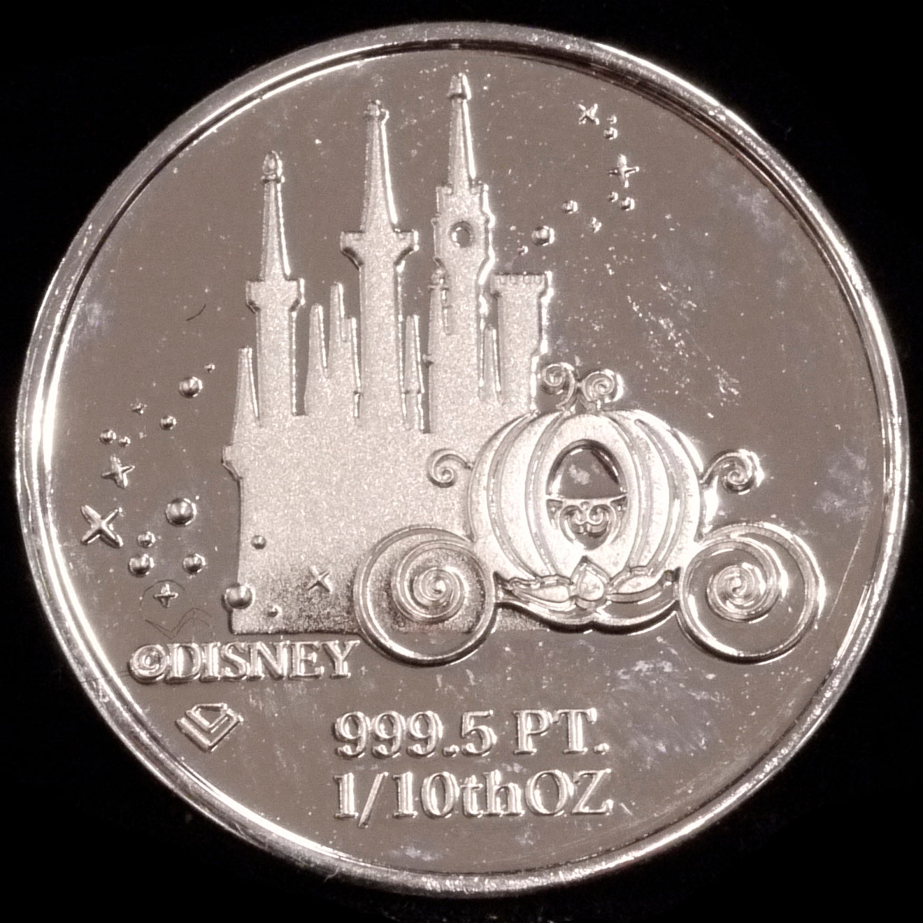 Disney 1/10oz Platinum Medal Cinderella