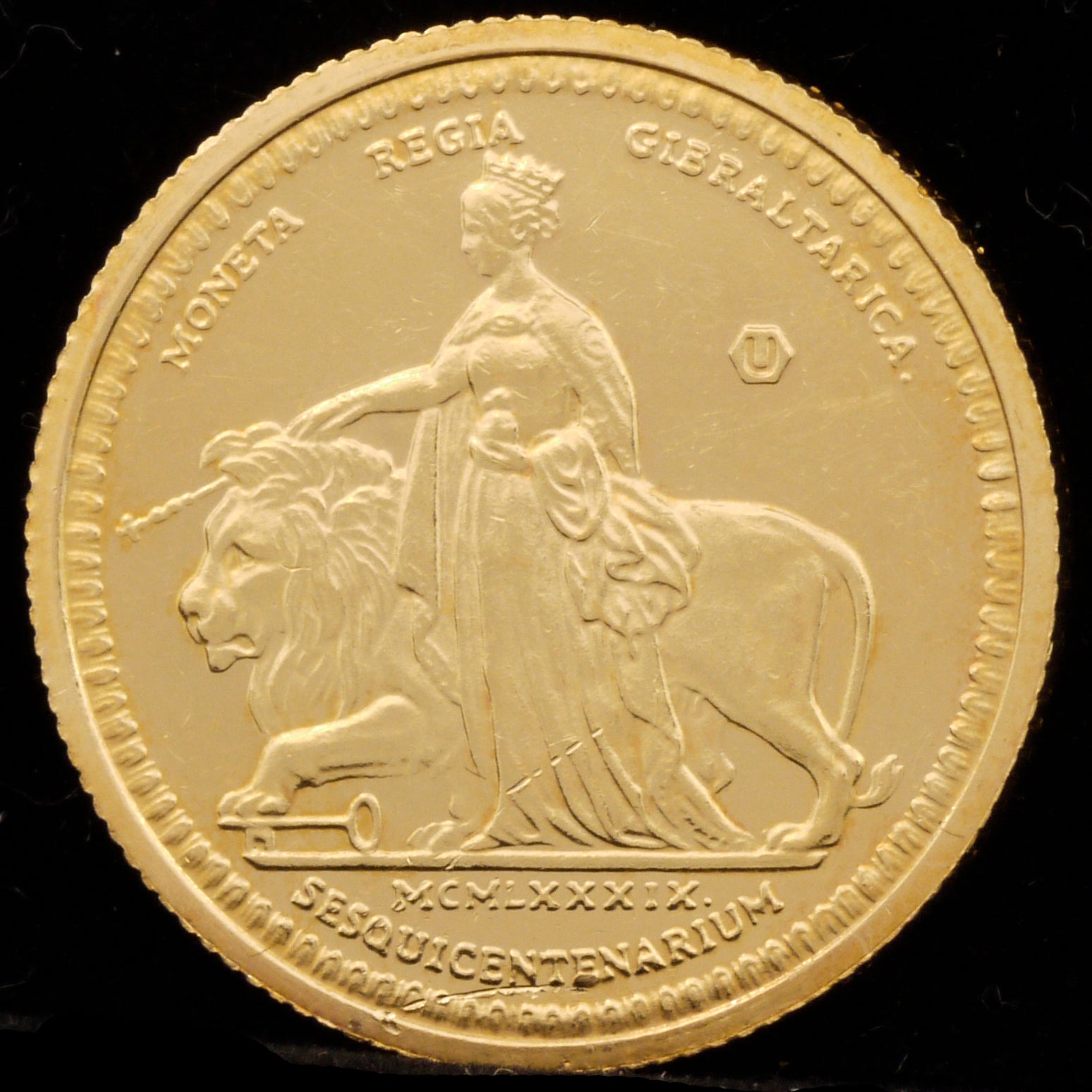 Gibraltar Sovelin Gold Coin 1989 Una and Lion