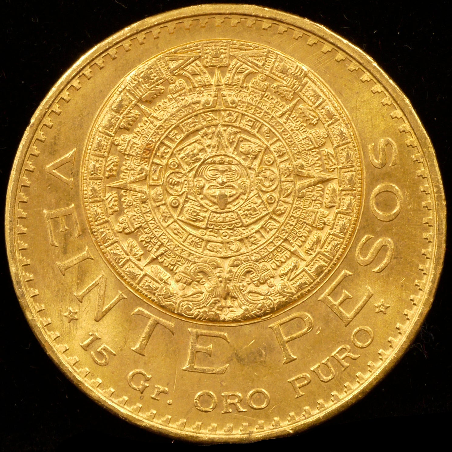 Mexico 20 Pesos Gold Coins 1959 Aztec Calendar