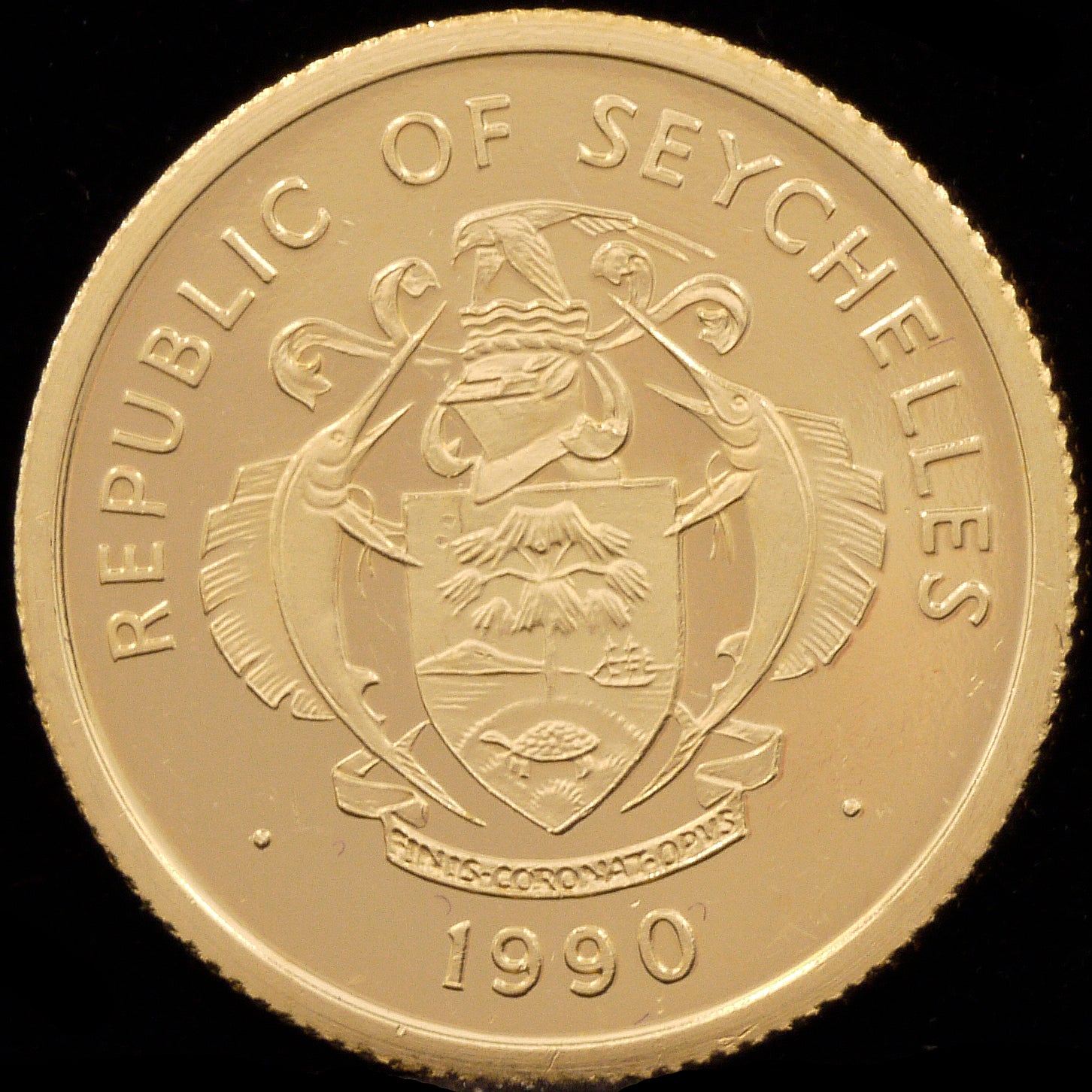 Seychel 500 rupee gold coins 1990 Osaka EXPO tortoise