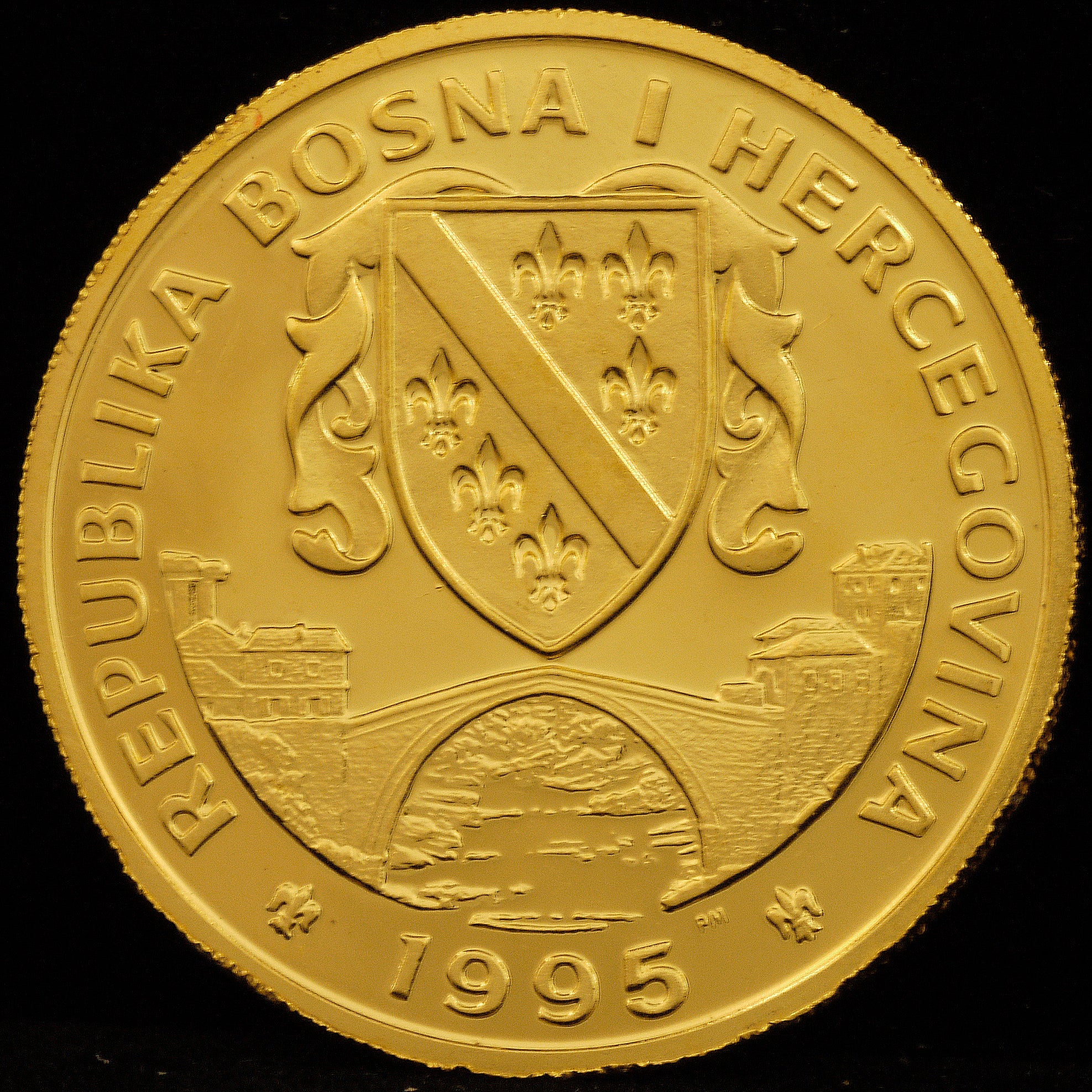 Bosnia Herzegovina 1/5 Sverna Gold Coin 1995 Horse