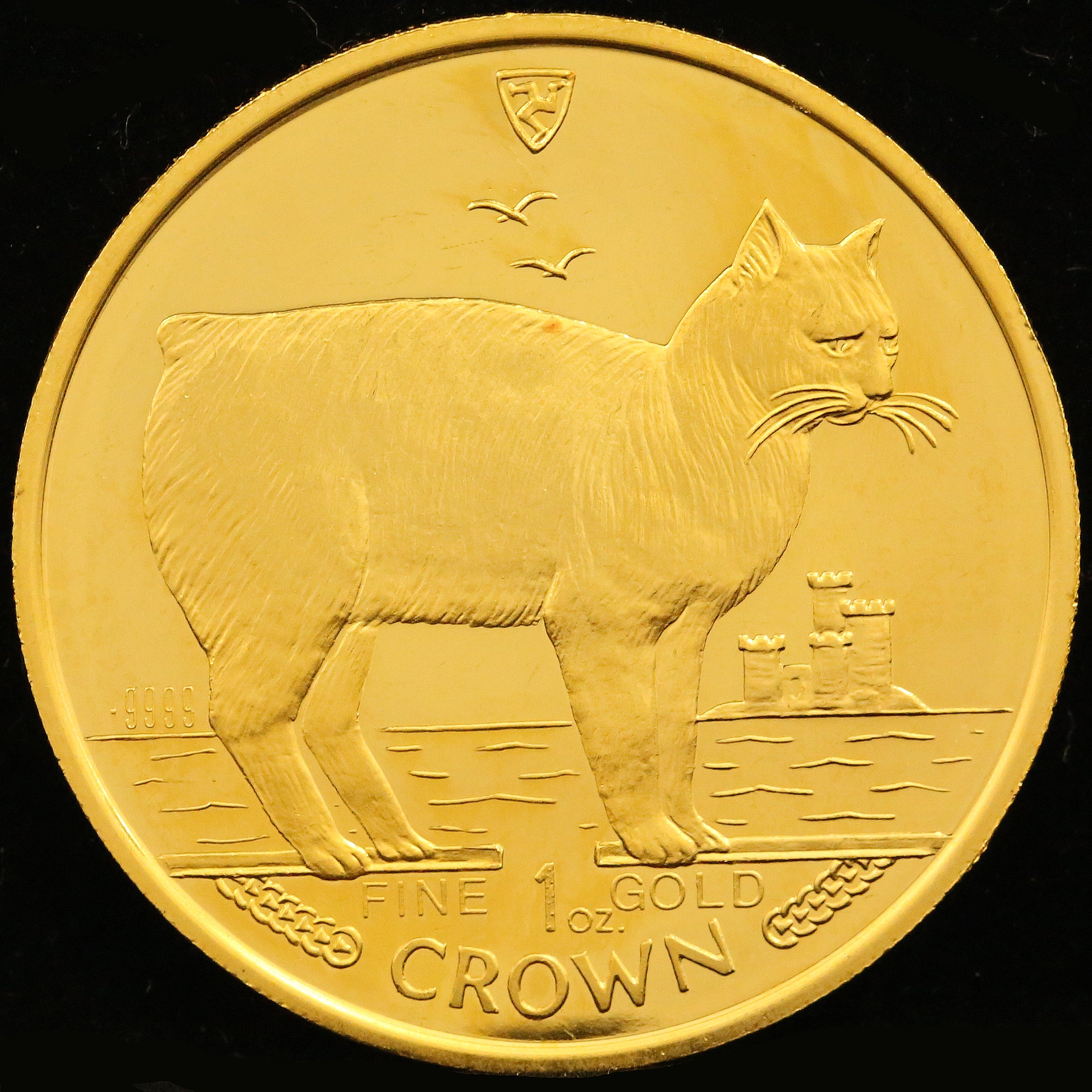 Man Krown Gold Coin 1988 Munks Cat