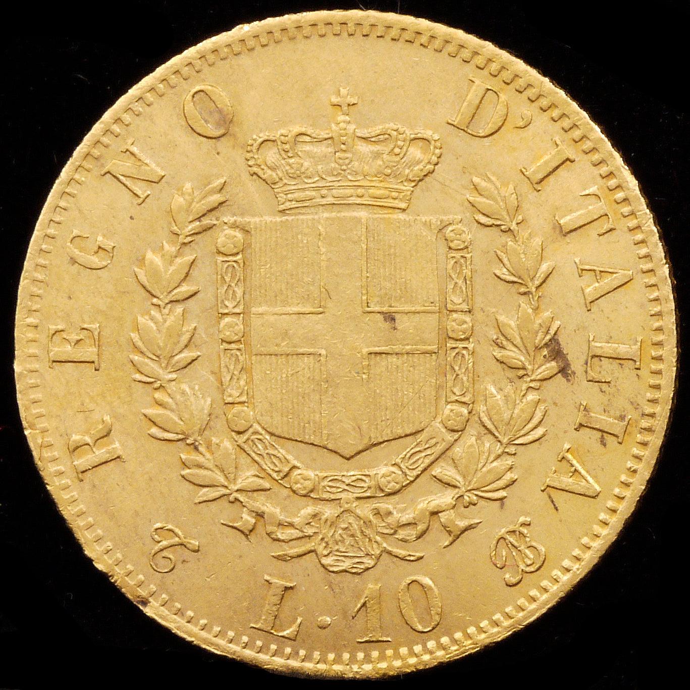 Italy 10 Lille Gold Coins 1863 Witulio Emanuele II