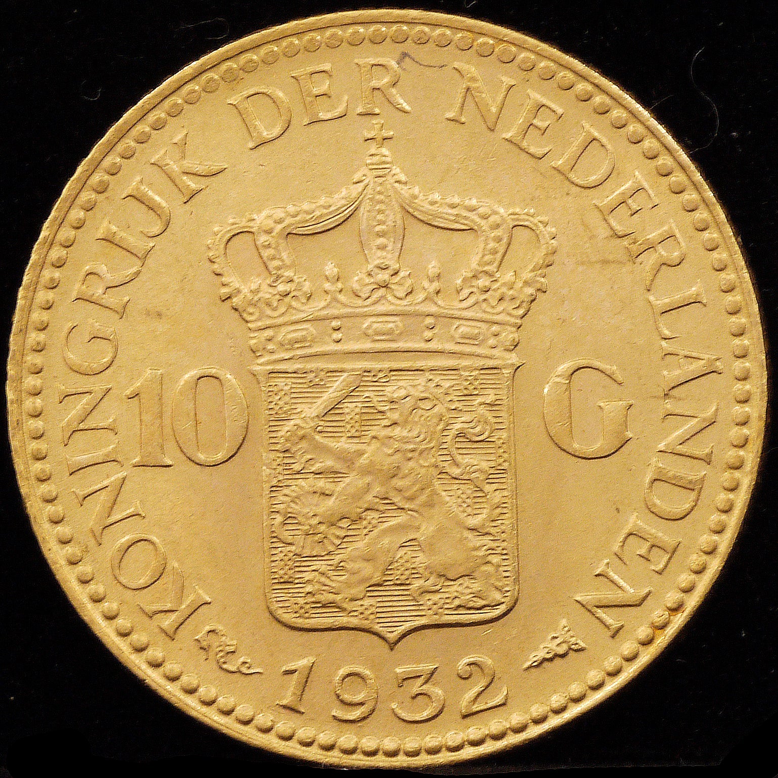 The Netherlands 10 Gluden Gold Coins 1932 Will Helmina