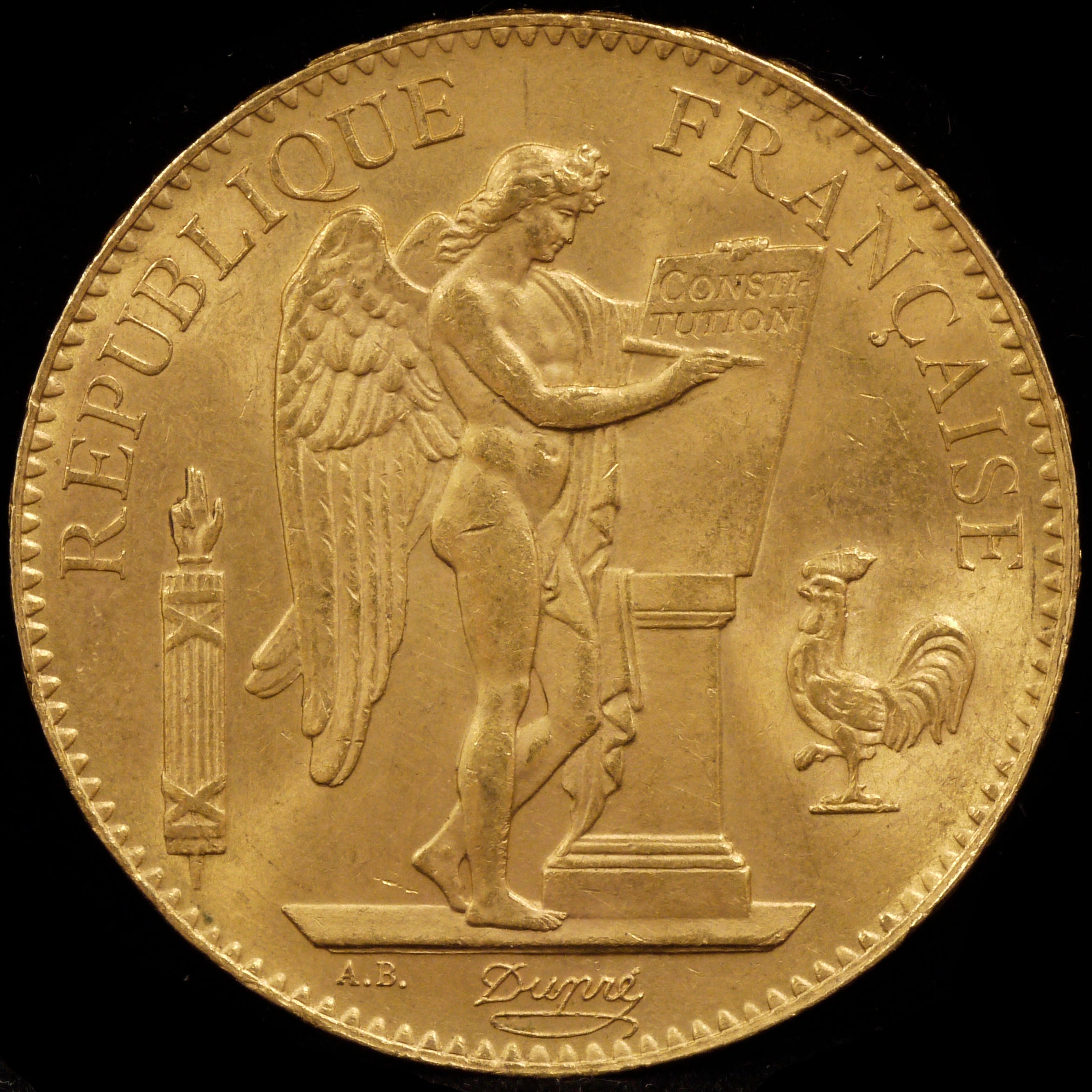 France 100 Fran Gold Coins 1886 Angel