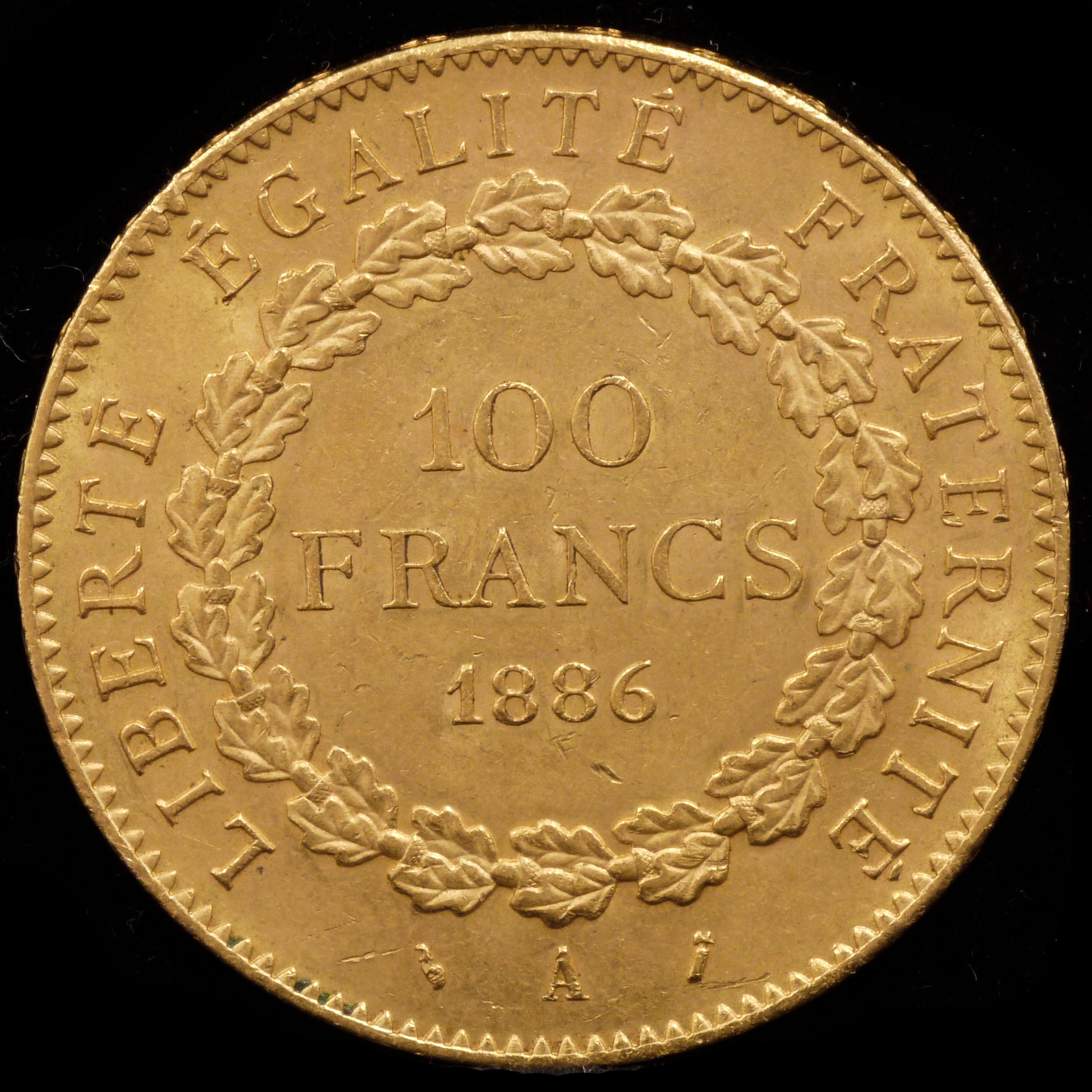 France 100 Fran Gold Coins 1886 Angel