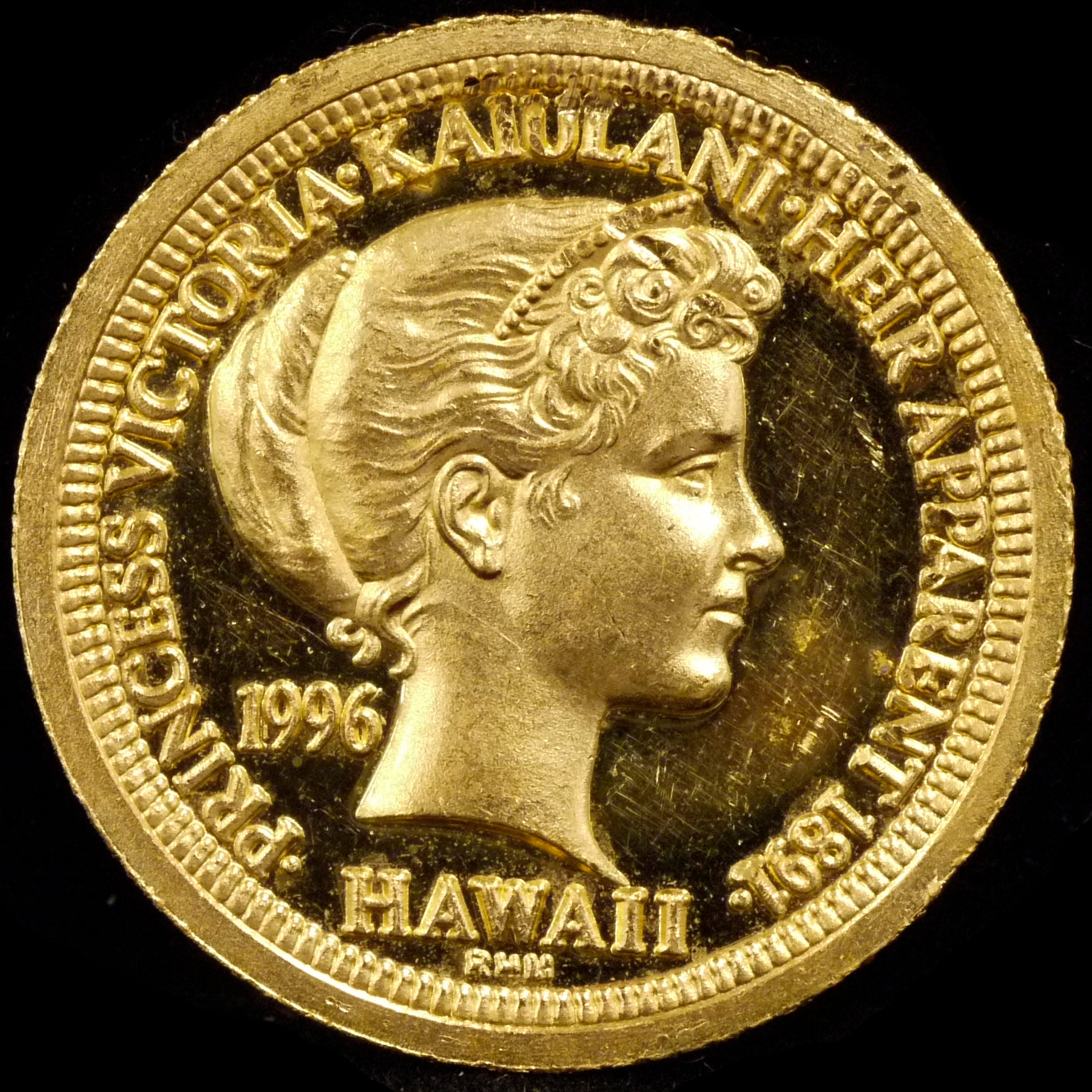 Hawaii 1/4OZ Gold Medal 1996 Victoria Princess Princess Victoria