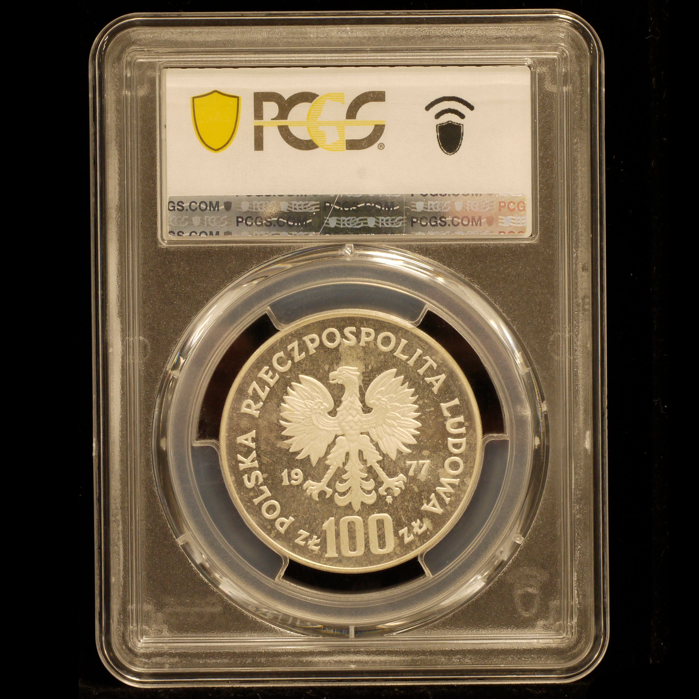 ポーランド 100ズウォティ試作銀貨 1977年 ナマズ PCGS SP67