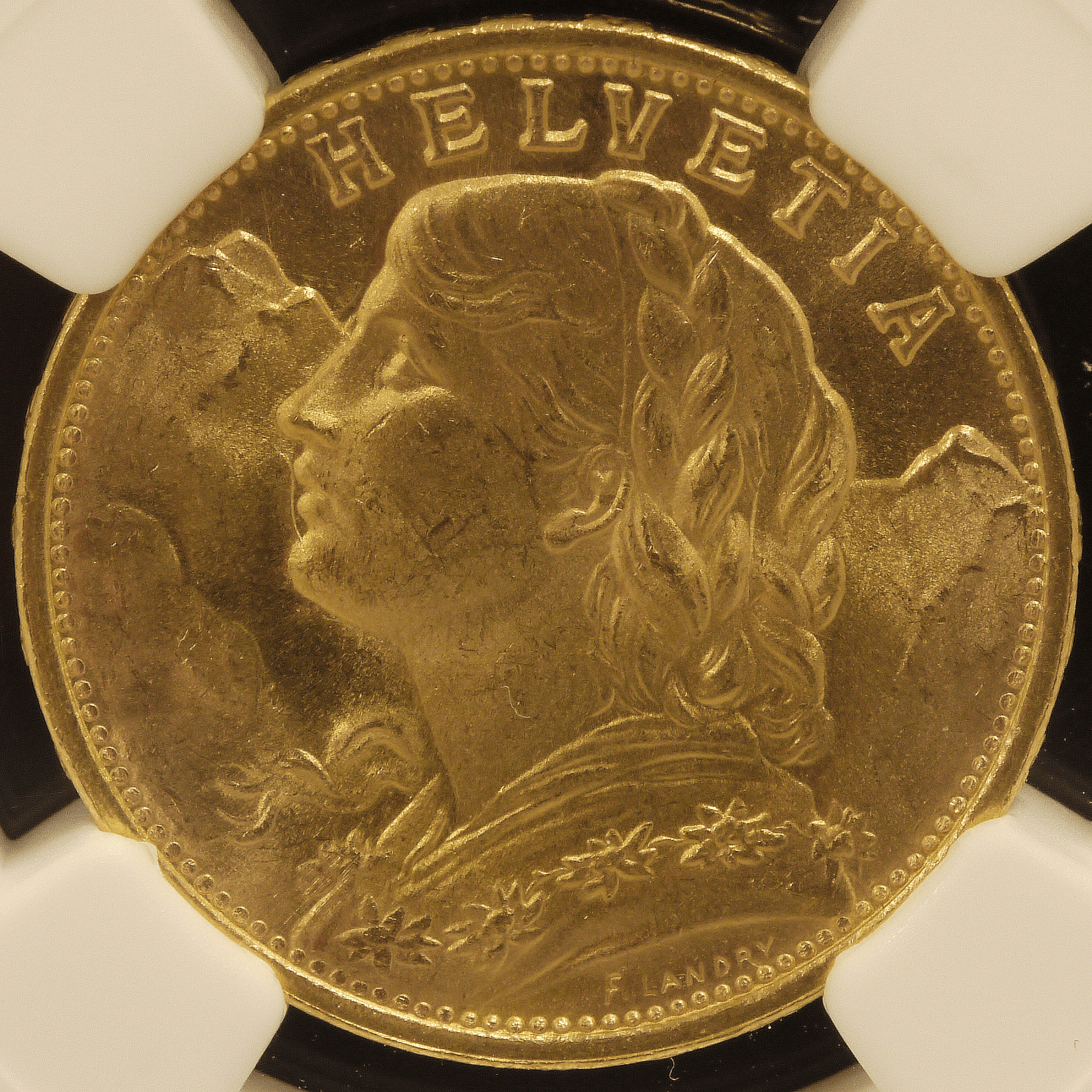 スイス 20フラン金貨 1949年 ヘルヴェティア NGC MS64｜NJ BUYER'S
