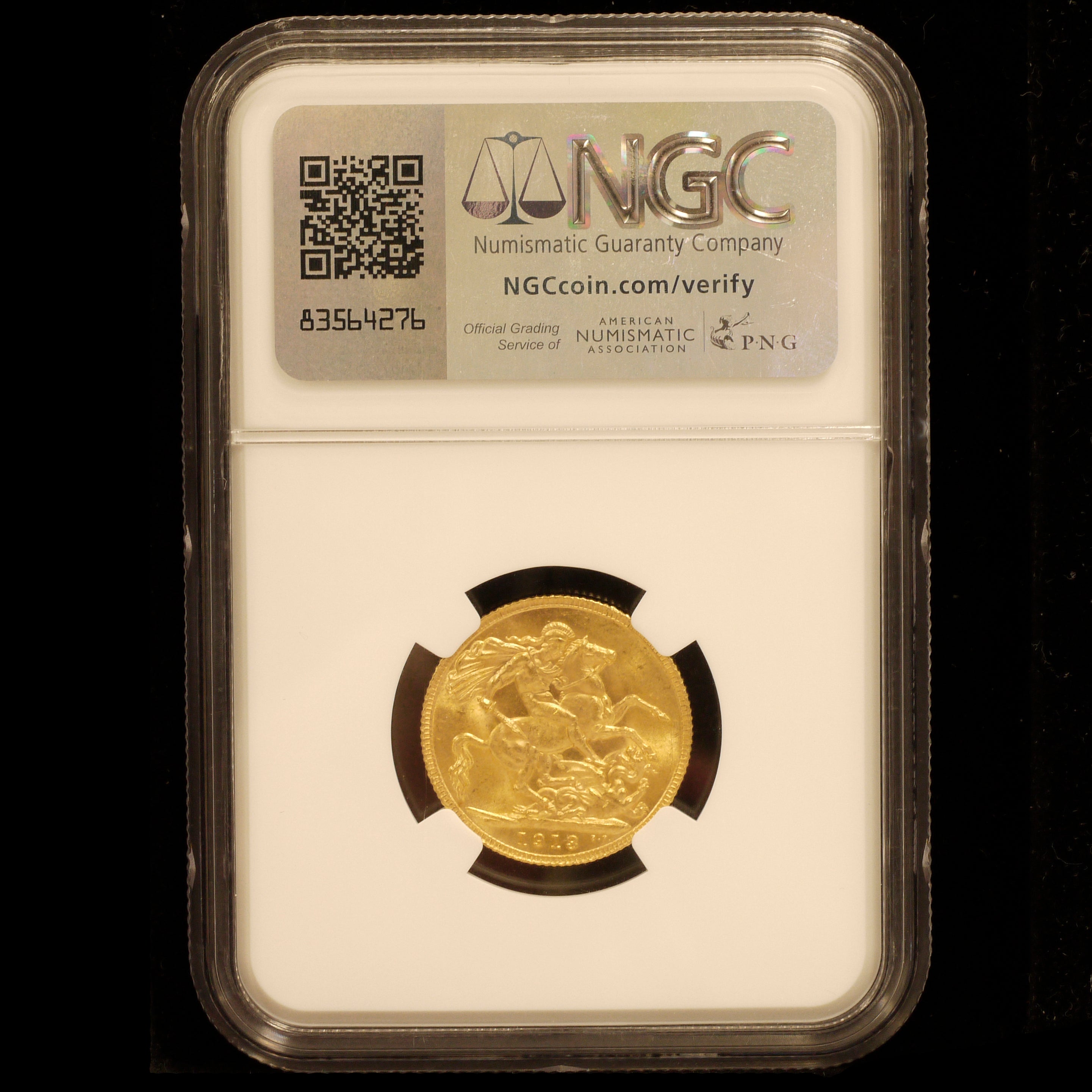 イギリス ソヴリン金貨 1913年 ジョージ5世 NGC MS63