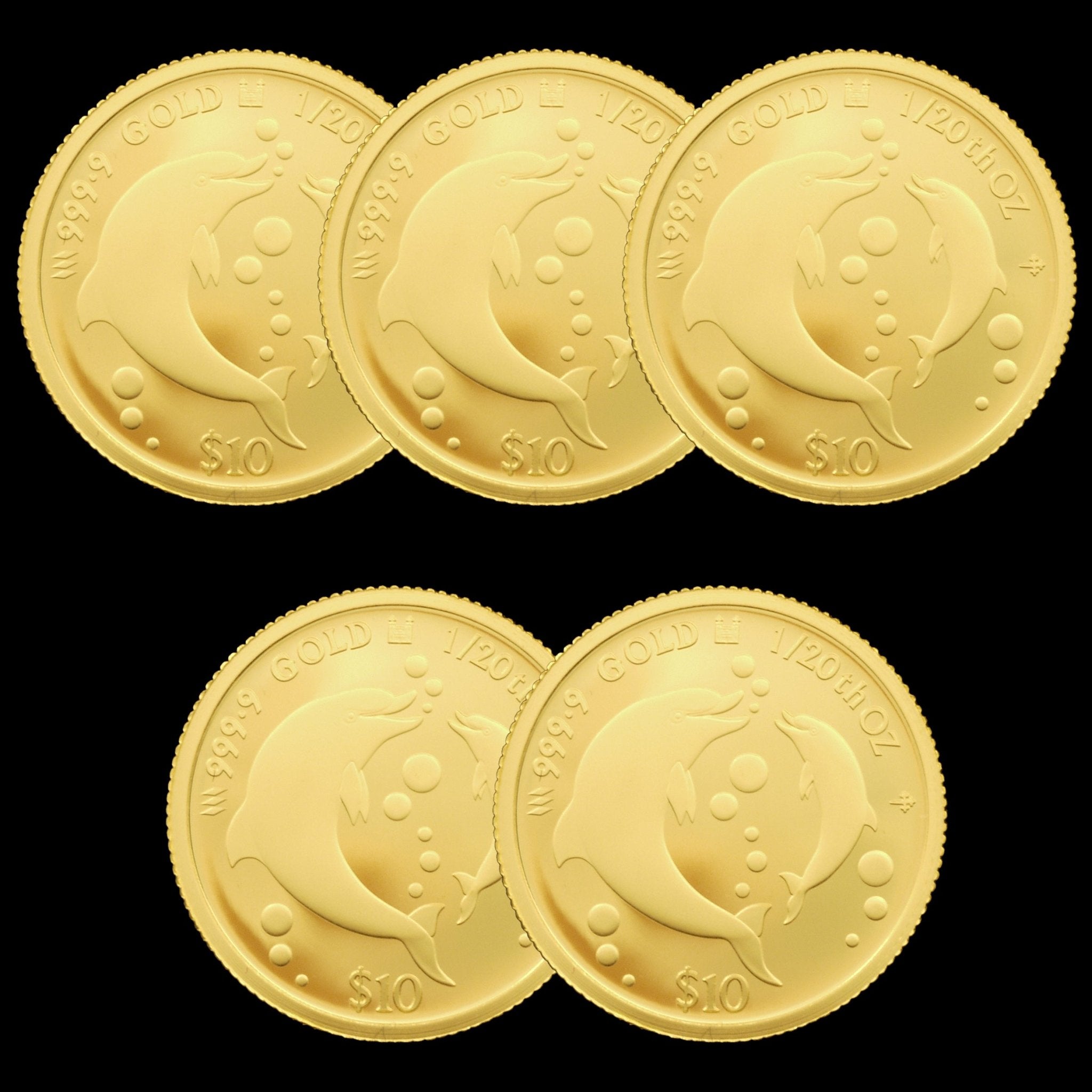 【5枚セット】クック島 10ドル金貨 2023年 イルカの親子 - NJ BUYER'S MARKETPLACE