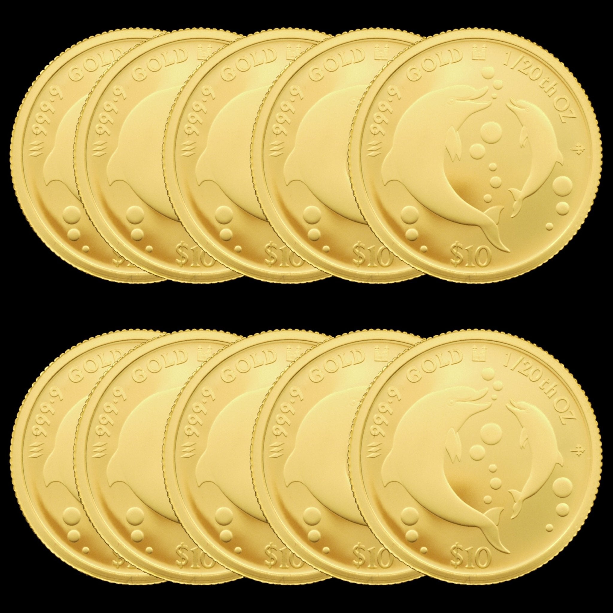 【10枚セット】クック島 10ドル金貨 2023年 イルカの親子 - NJ BUYER'S MARKETPLACE